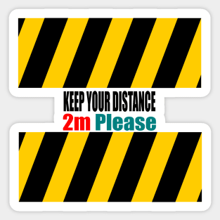 keep your distance please, 2m Sticker